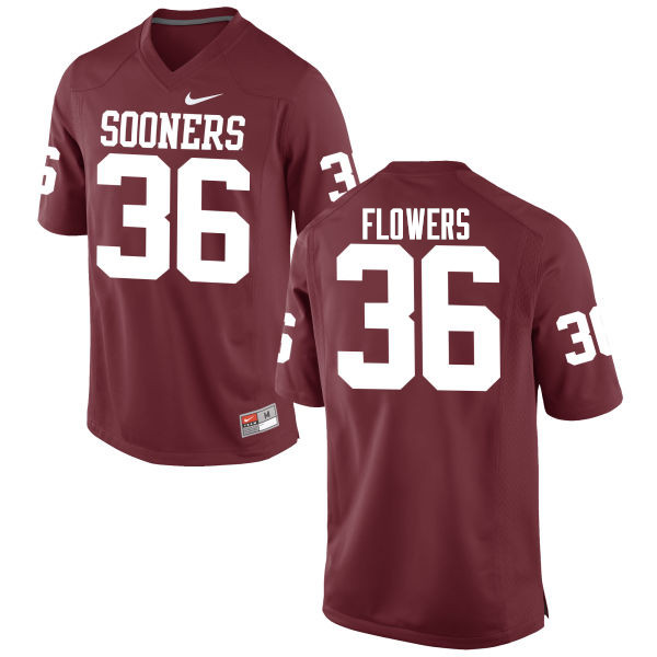 Oklahoma Sooners #36 Dimitri Flowers College Football Jerseys Game-Crimson